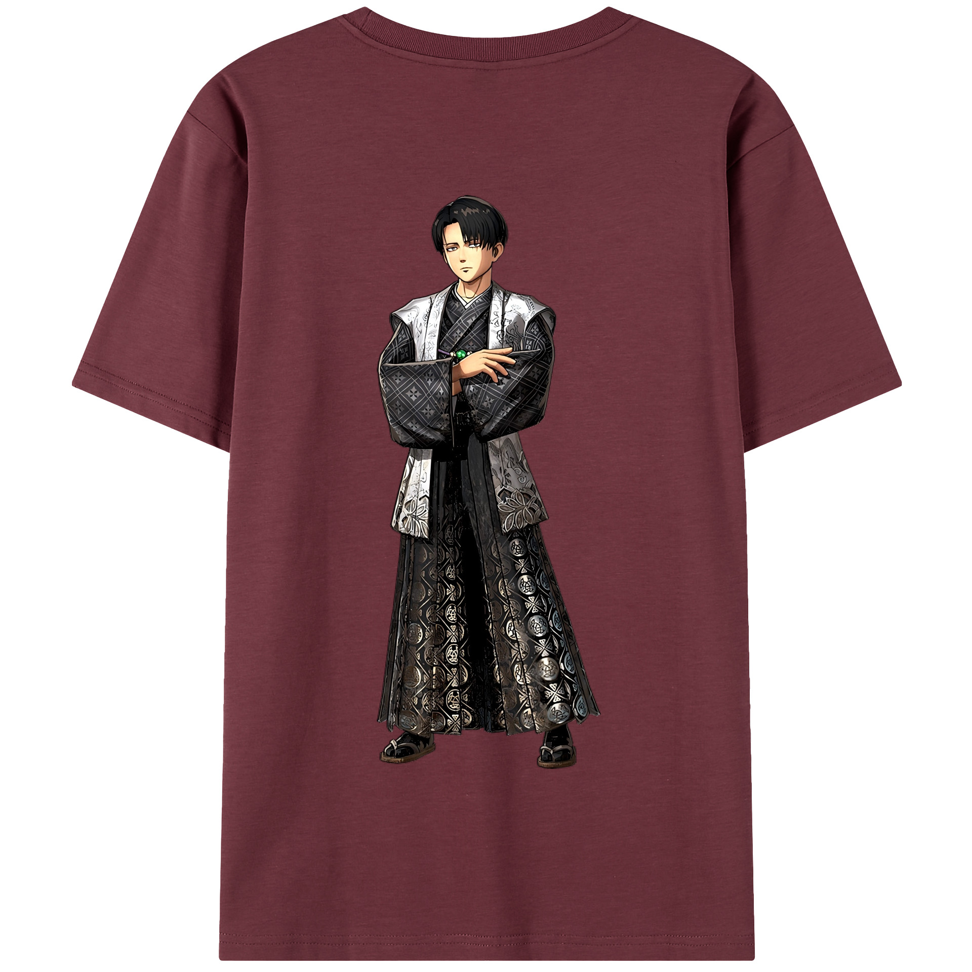 （画像用） 進撃の巨人 リヴァイ·アッカーマン Attack on Titan Levi Ackerman 綿100％半袖Tシャツ（背面プリント）
